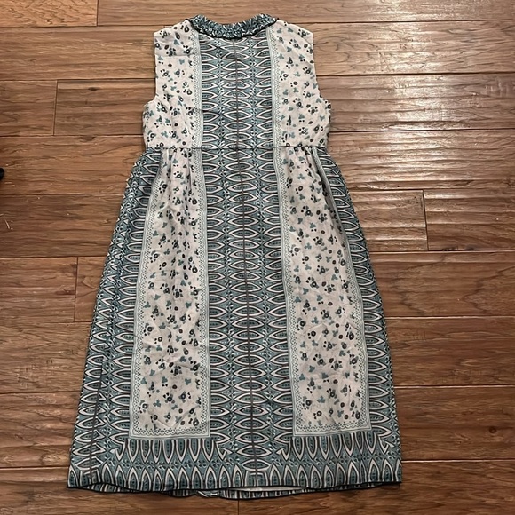 Anna Sui for Anthropologie Striped Floral Silk Sleeveless Dress - Picture 4 of 6